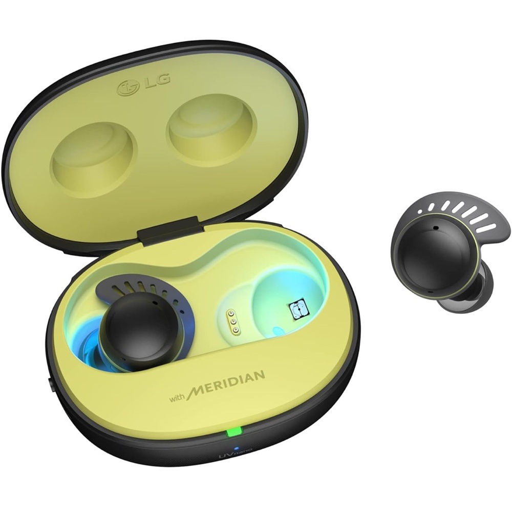LG Wireless Earbuds with Meridian - Black and Yellow